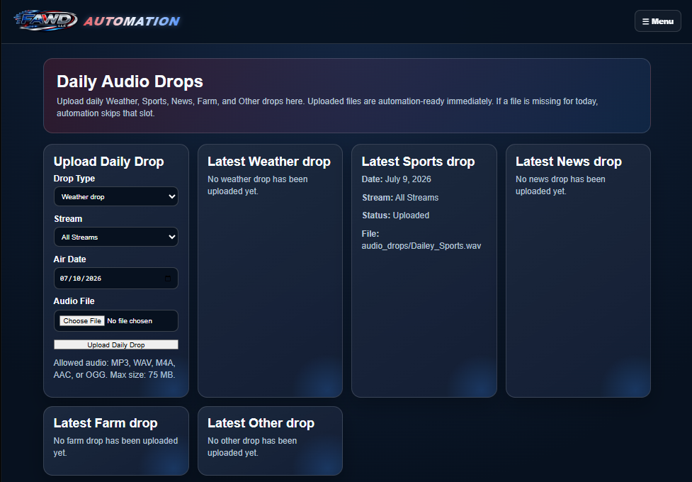 FAWD LLC Automation Audio Drops